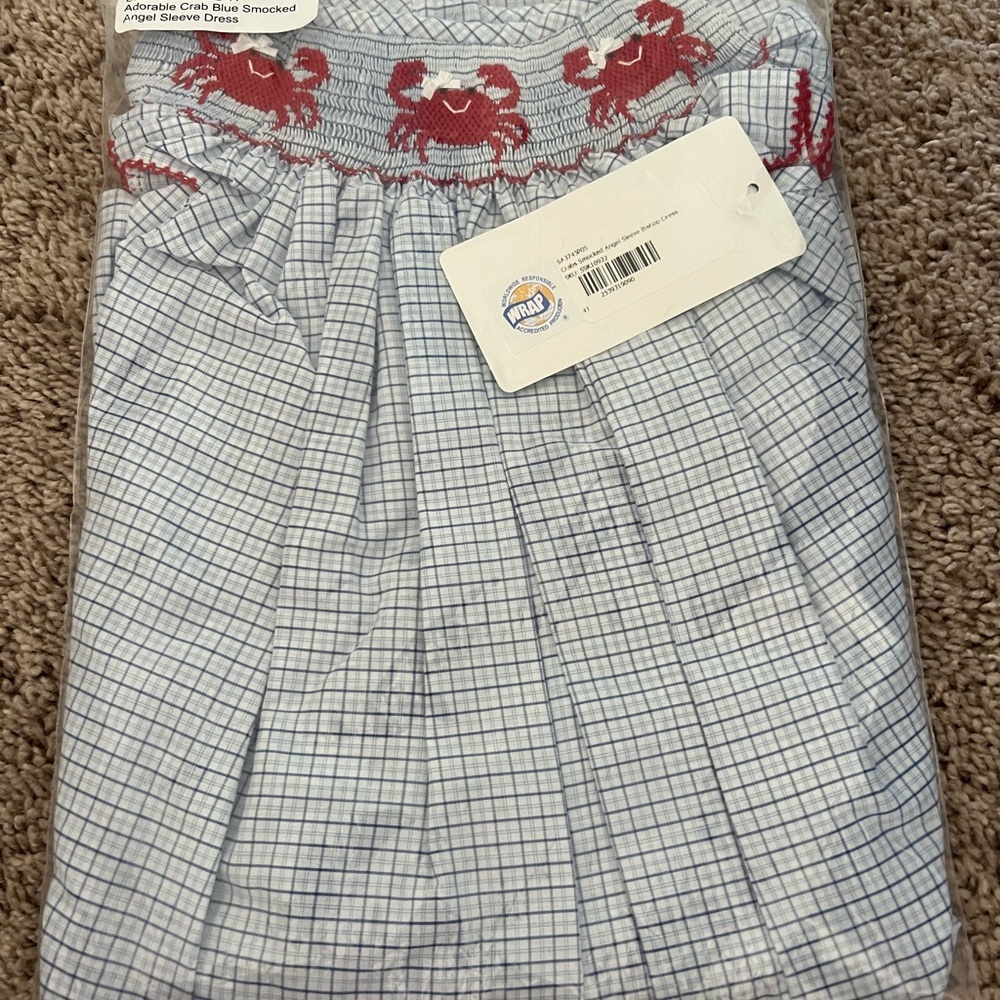 Smocked Crab Dress. 4T